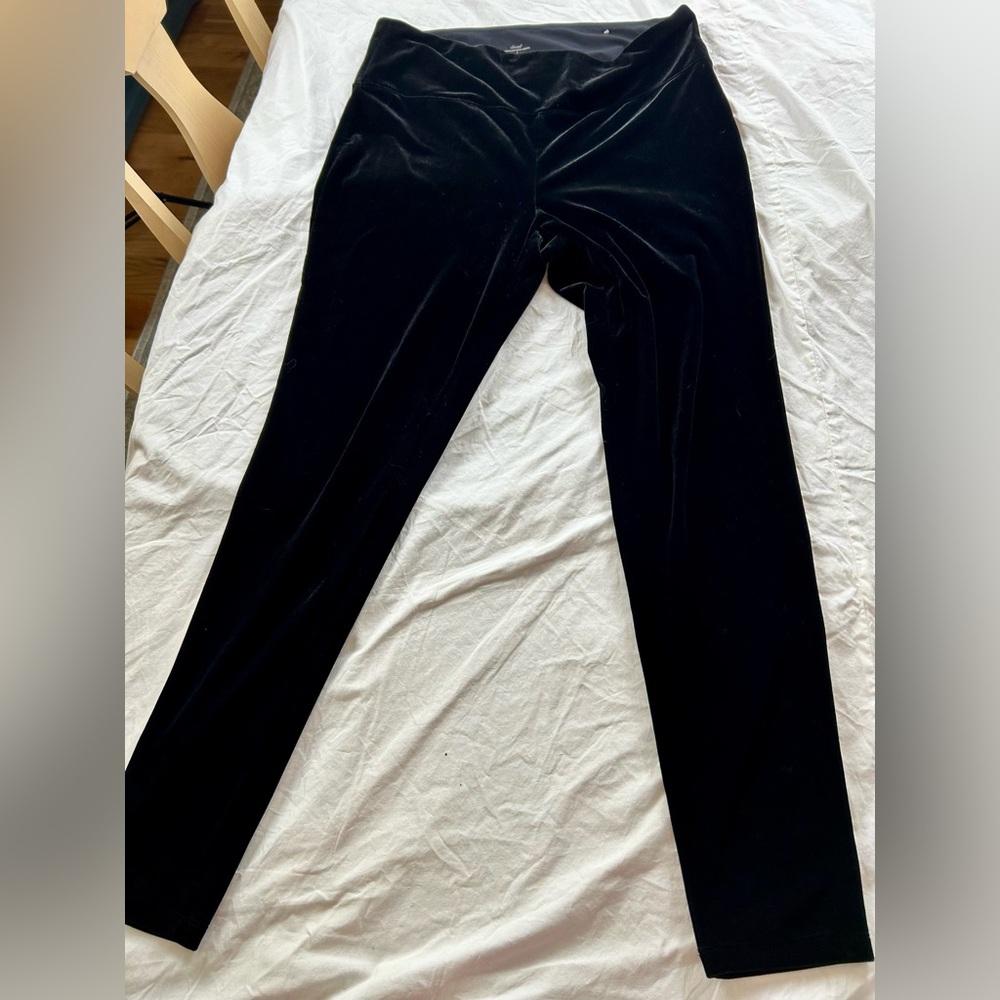 Soma ladies velvet leggings lined stretch fabric size Large, Black